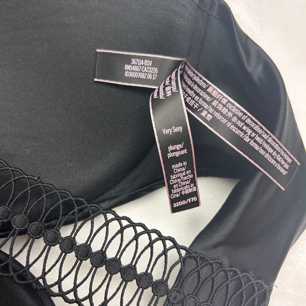 Victoria's Secret Very Sexy Front Clasp Racerback Black Plunge Bra 32 DD 32DD - Picture 6 of 6
